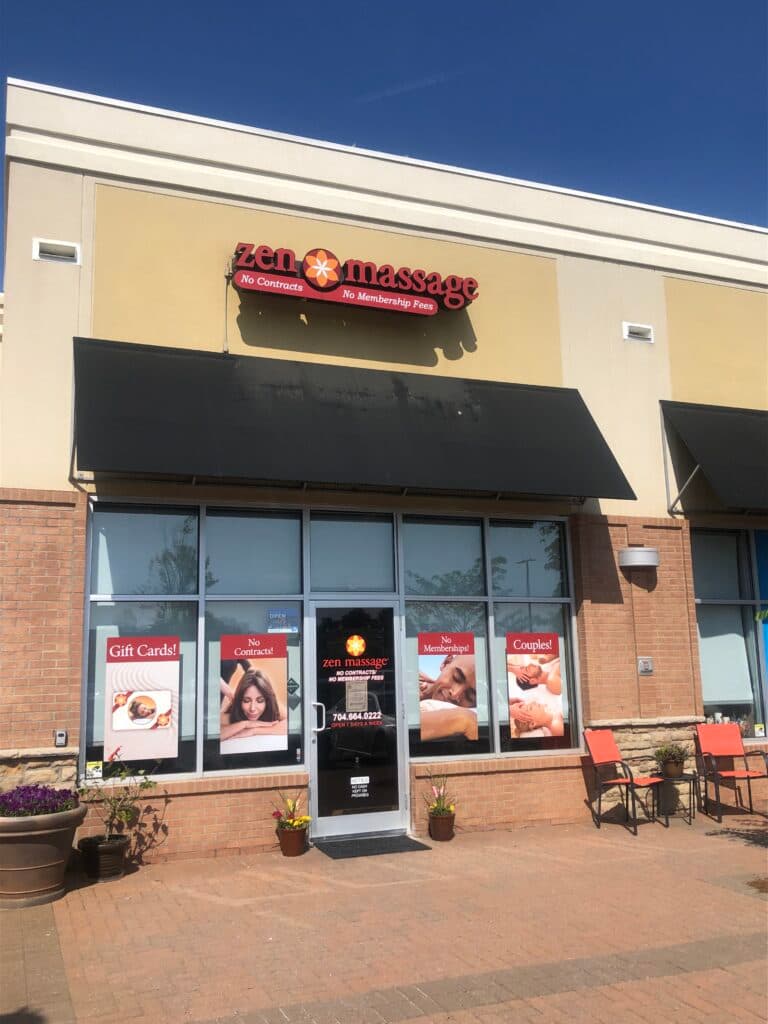 Storefront exterior with signage and entrance