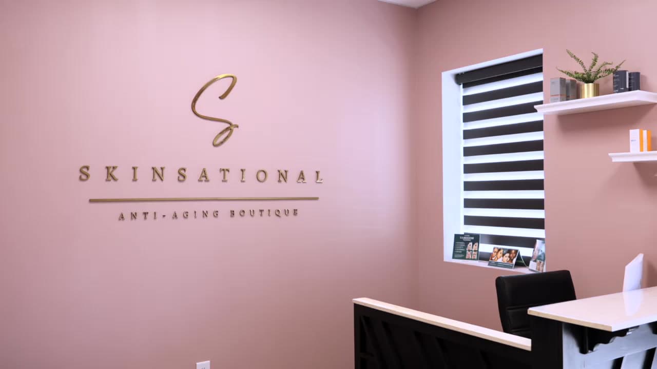 Interior wall signage at the med spa location
