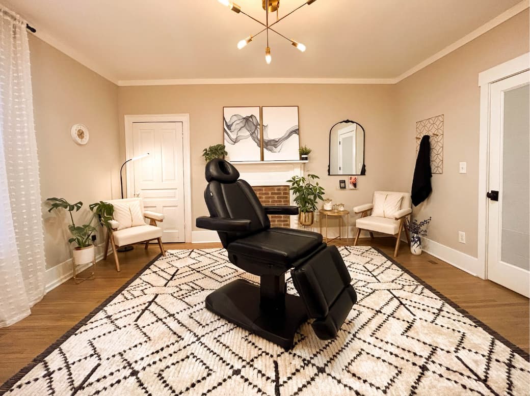 Medical spa interior with treatment chair