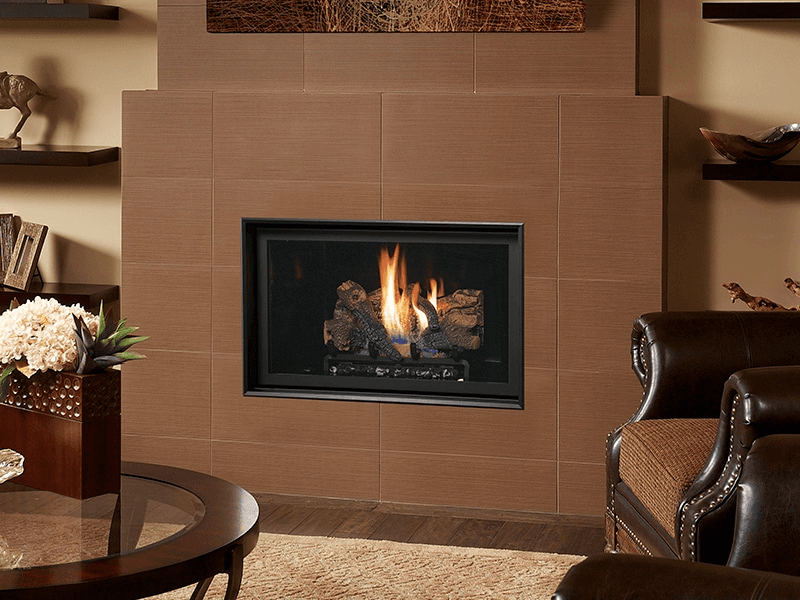 Gas fireplace installation example