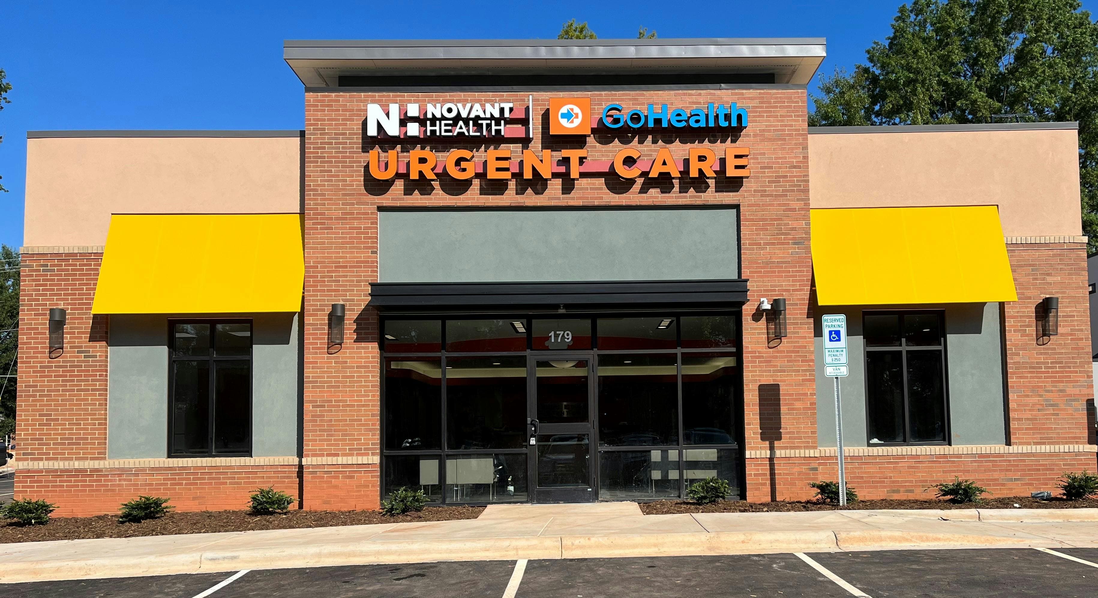 Storefront exterior with signage and entrance