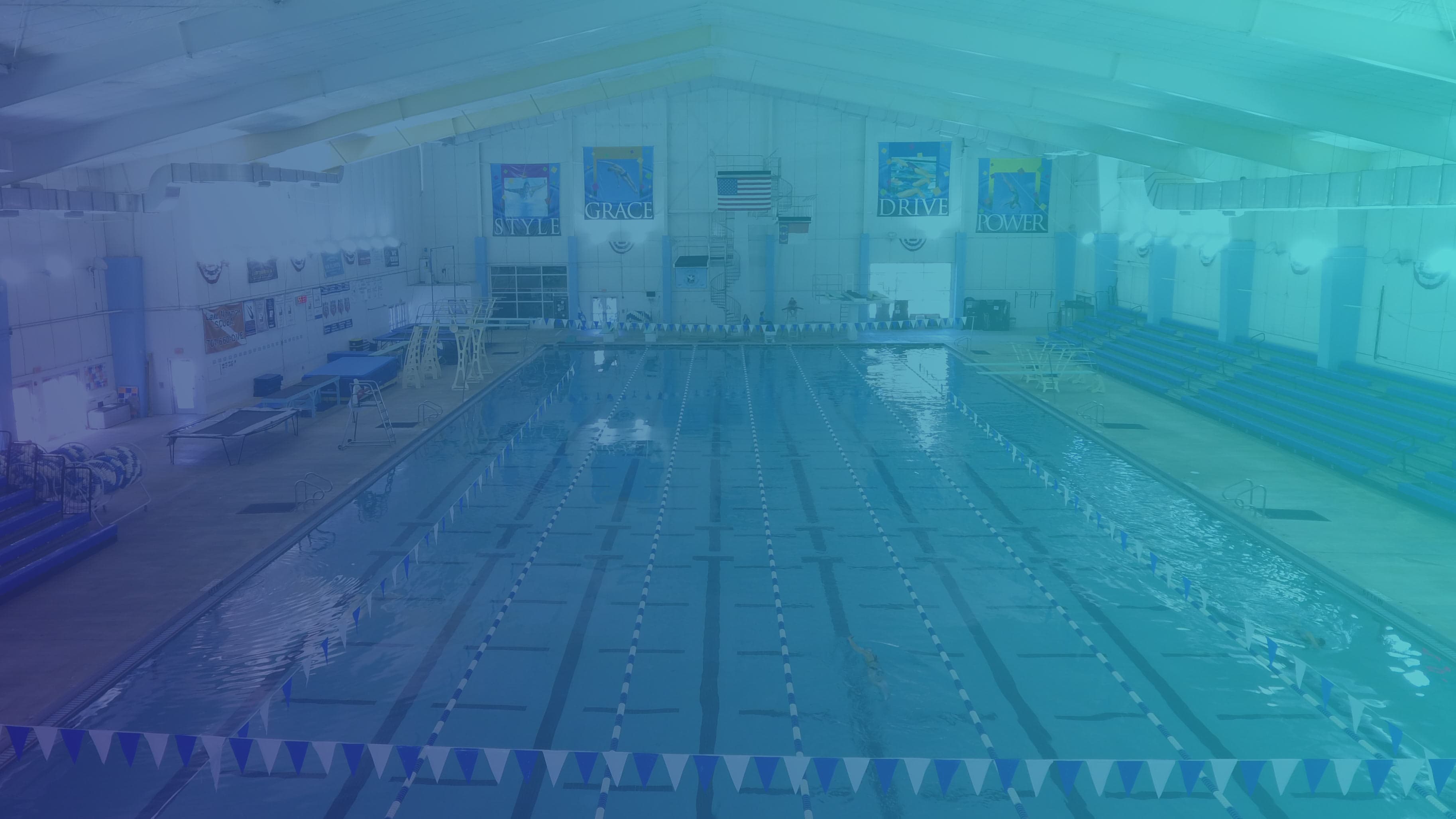 Indoor swimming pool with lane dividers