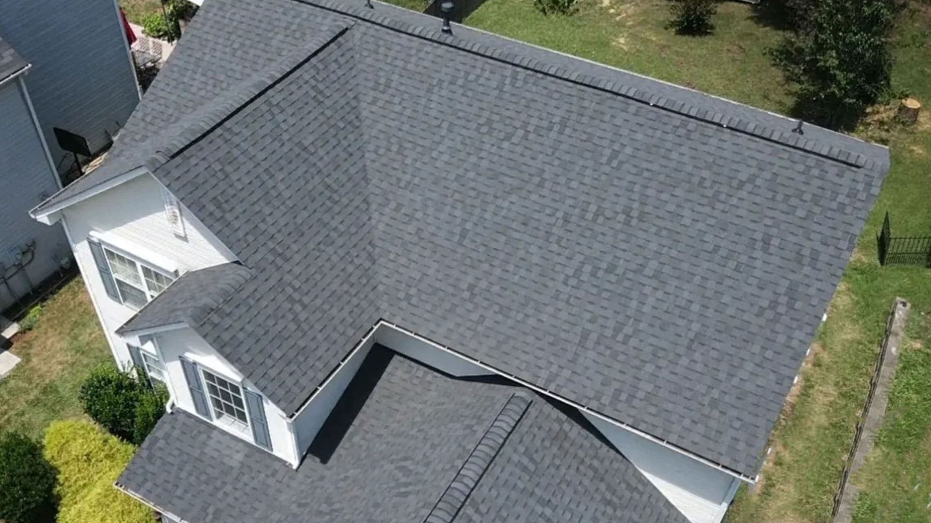 New residential roof installation with shingles