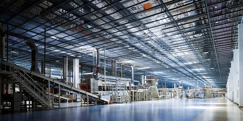 Industrial warehouse facility with equipment