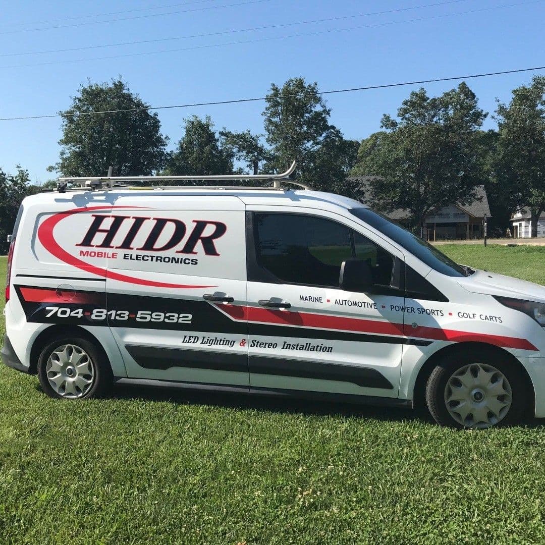 HIDR Mobile Electronics service van with branding