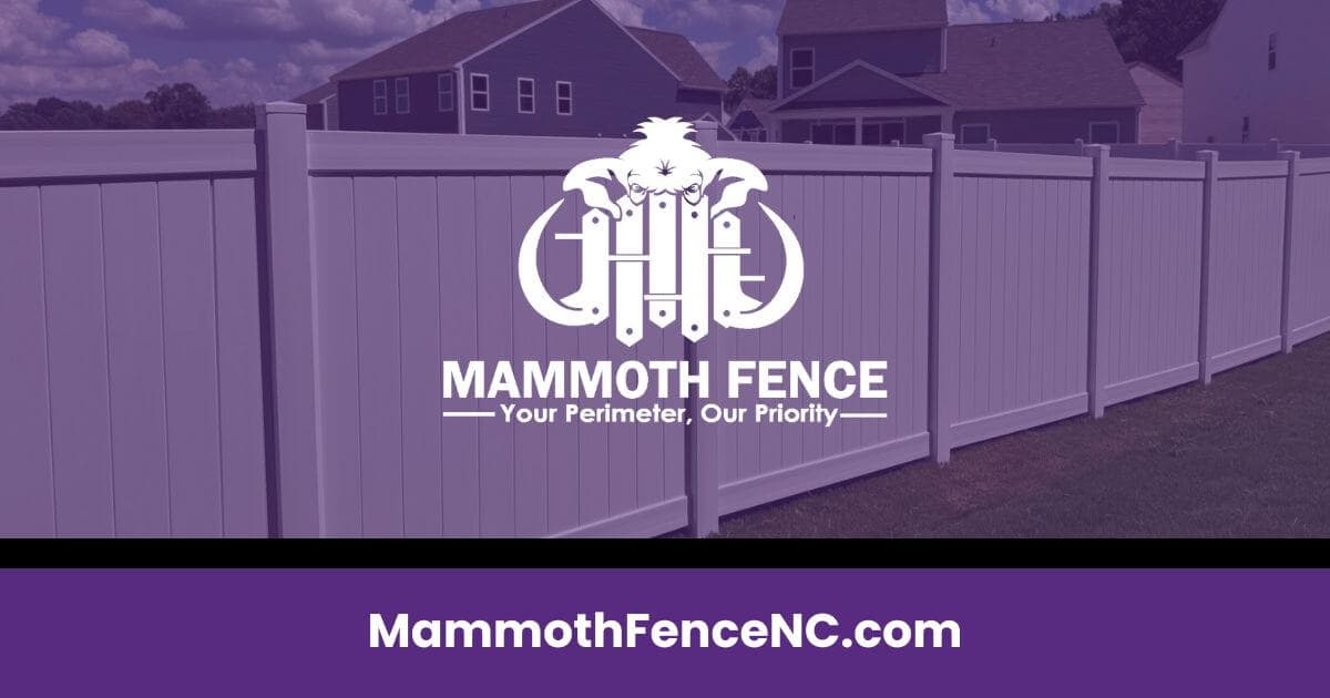 Purple vinyl privacy fence installation
