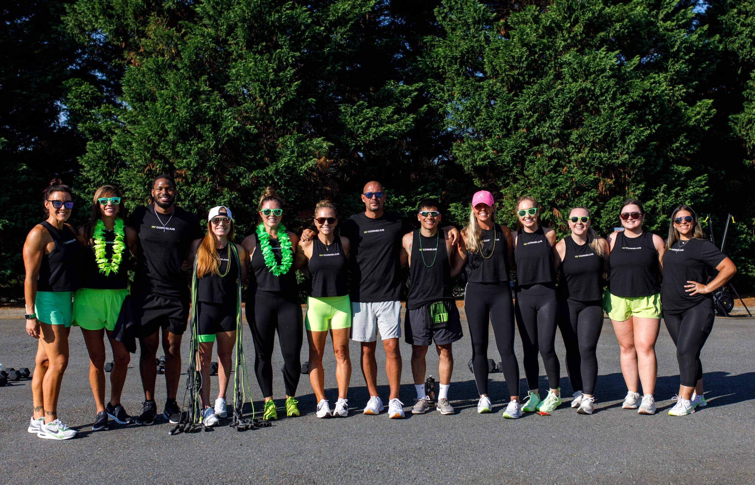 Team members at outdoor training event