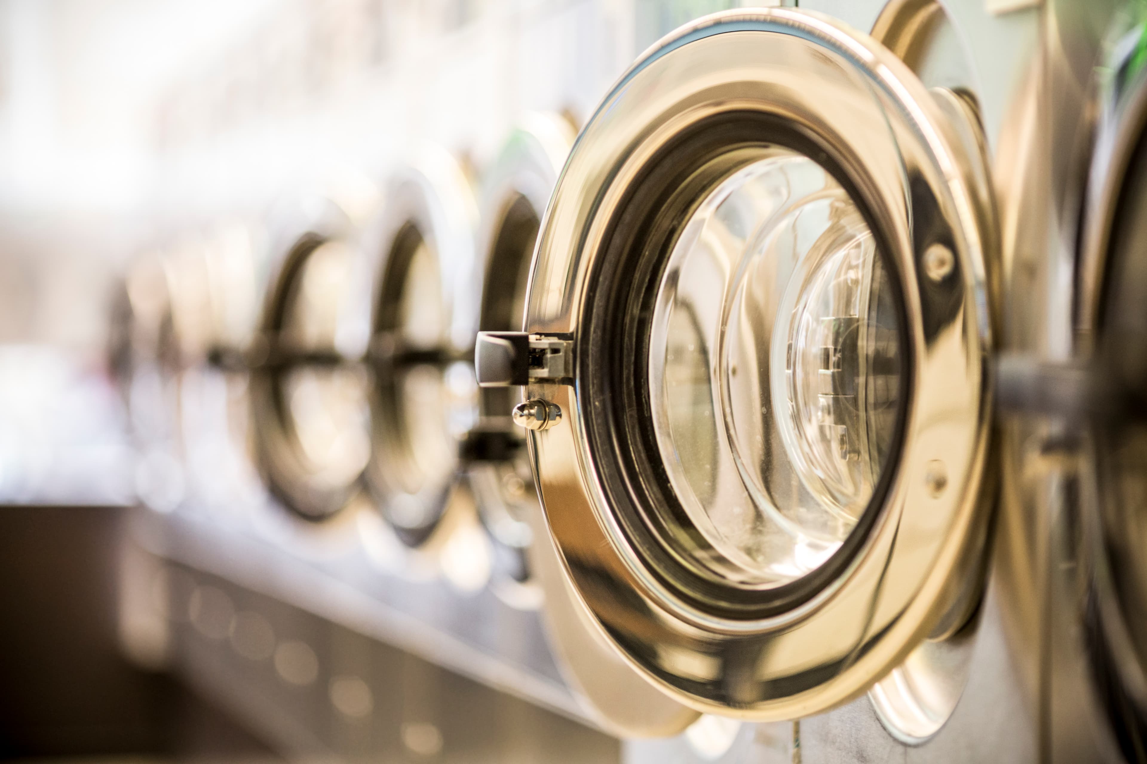 Washing machines in laundromat