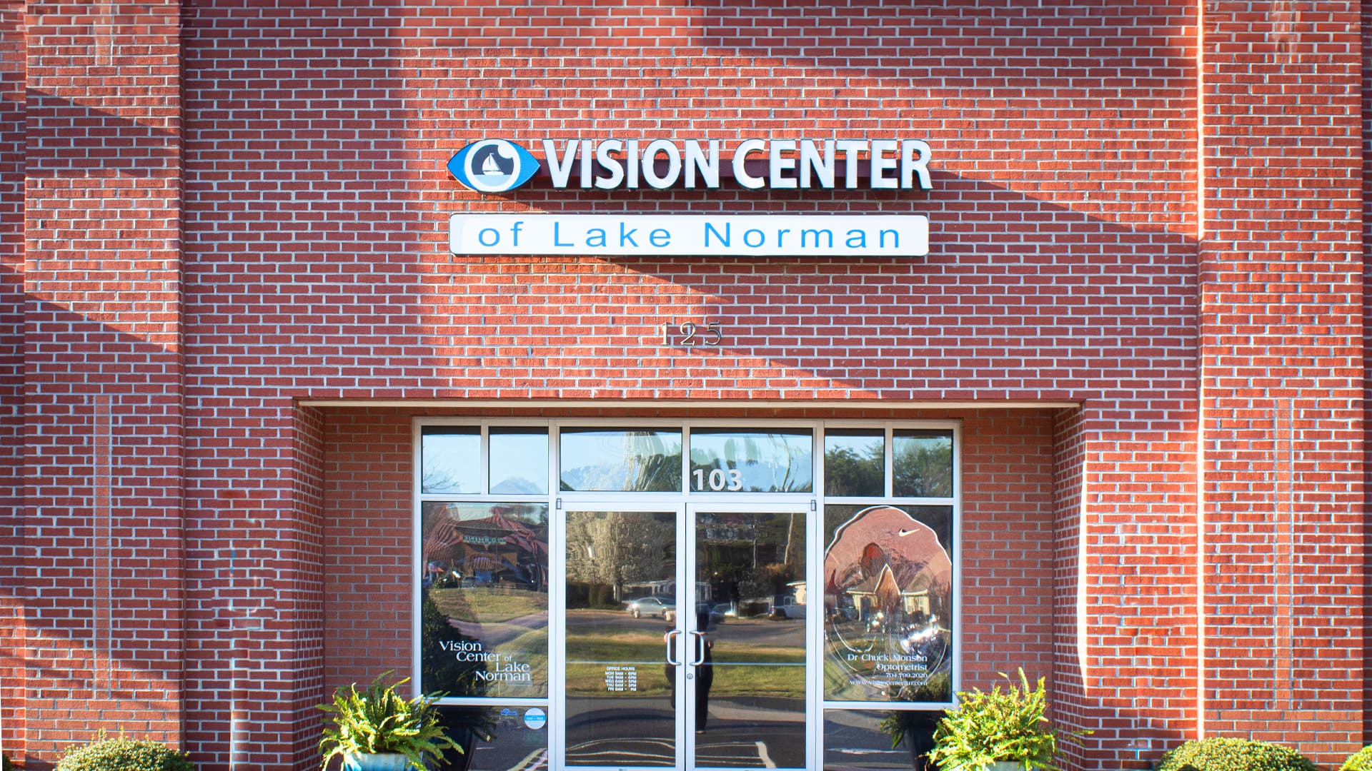 Vision Center storefront and brick building exterior