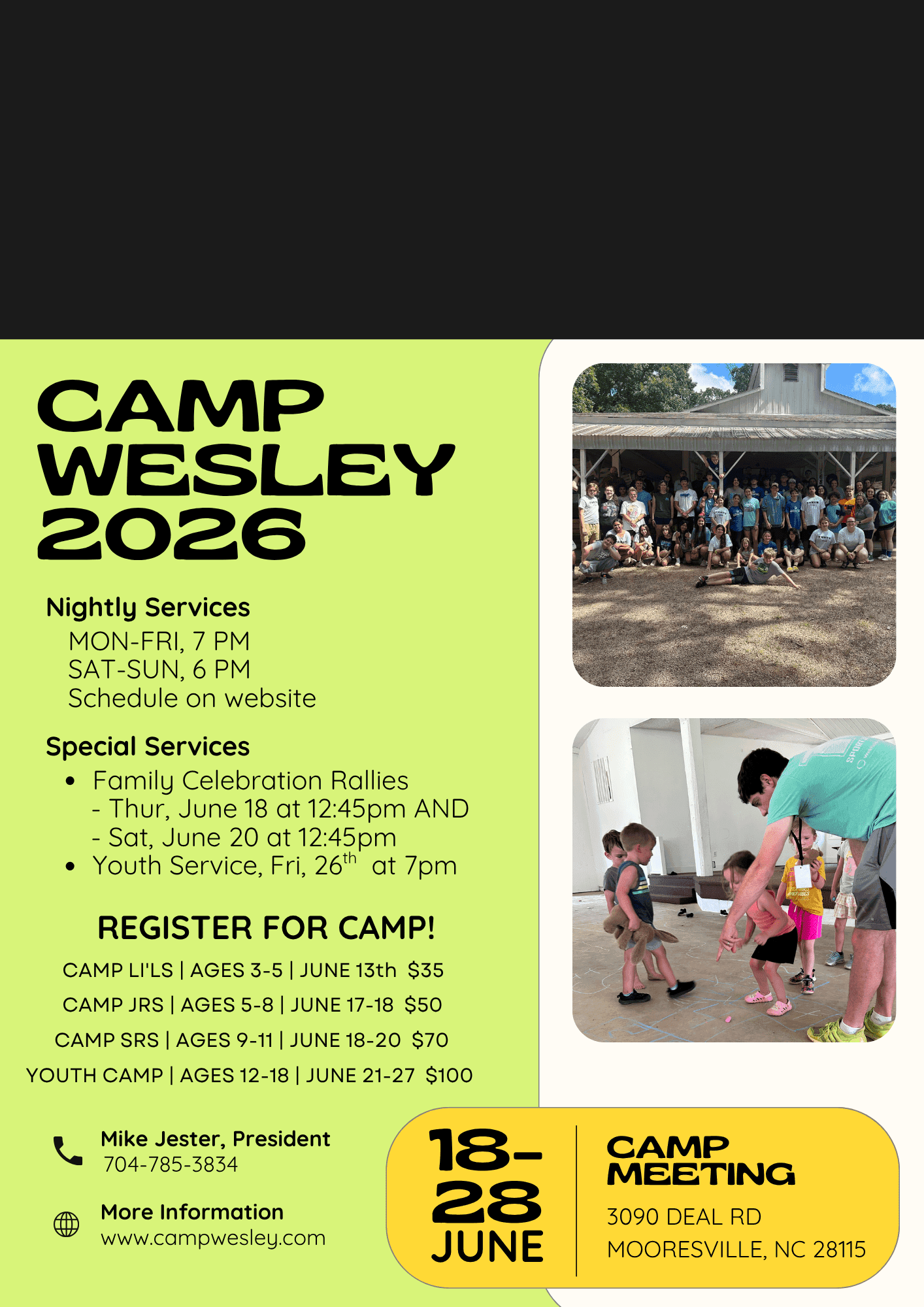 Camp group photo with children and counselor