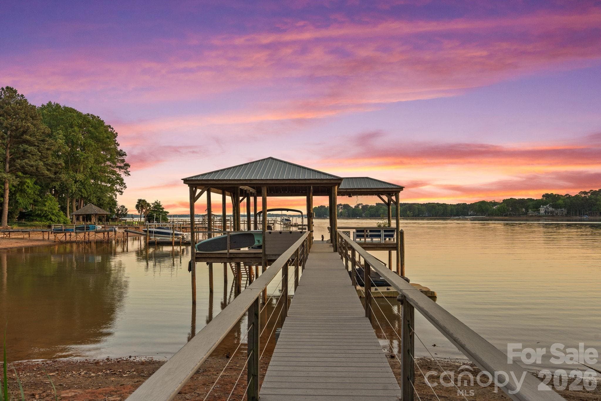 Lake Norman waterfront dock and boathouse