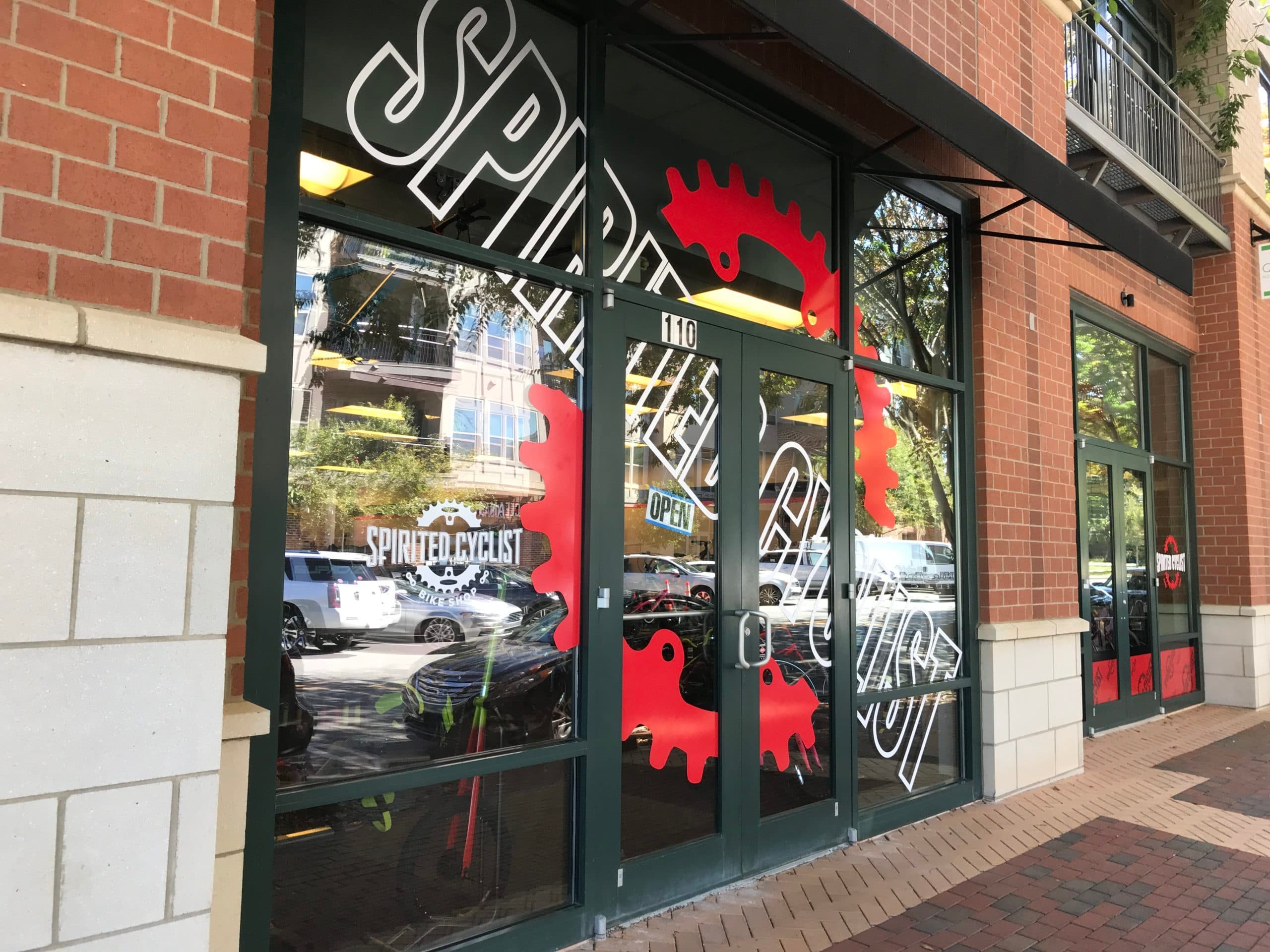 Storefront with signage and branding