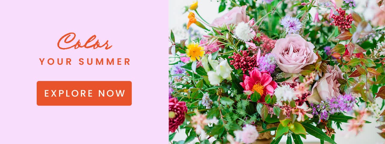 Colorful summer flower bouquet arrangement
